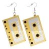 BOUCLES D'OREILLES CASSETTES AUDIO ANNEES 80