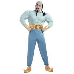 DEGUISEMENT GENIE DE LA LAMPE BLEU  MUSCLE TAILLE L