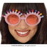 LUNETTES RONDE ROSE PAILLETTE PICS MULTICOLORES LUNETTES RONDE ROSE PAILLETTE PICS MULTICOLORES