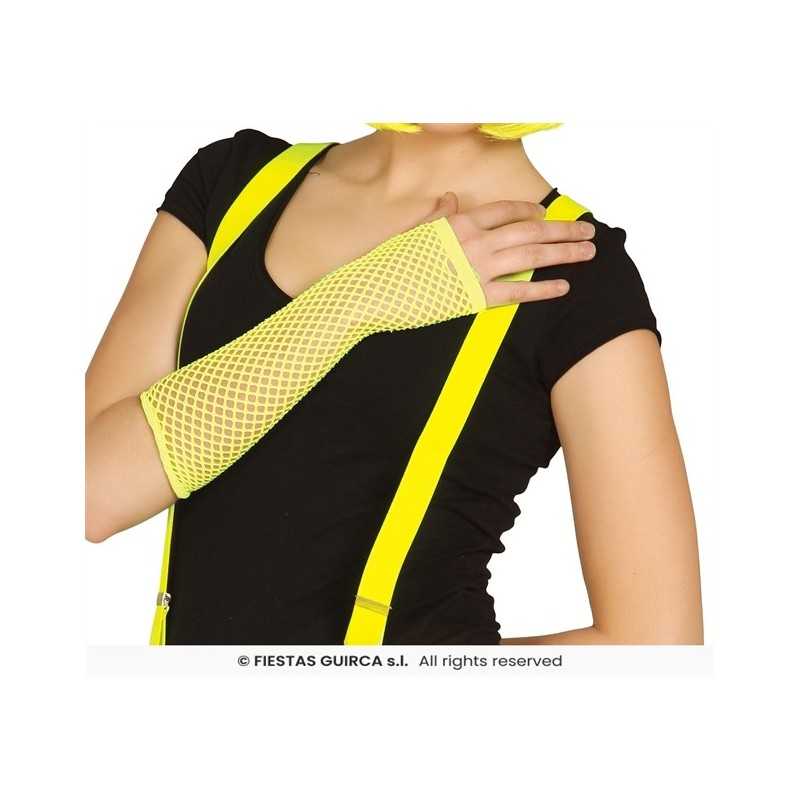 MITAINES OU GANTS RESILLES FLUO JAUNE LONG 26 CM