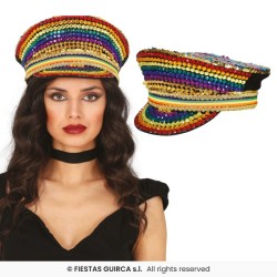 CASQUETTE STRASS MULTICOLORE