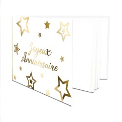 LIVRE D'OR ANNIVERSAIRE PARTY CHIC BLANC ET OR