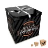BOITE JOYEUX ANNIVERSAIRE NOIR ET OR   30 X 30 CM  BOITE JOYEUX ANNIVERSAIRE NOIR ET OR   30 X 30 CM