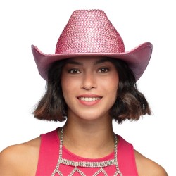 CHAPEAU WESTERN TOMORROW ROSE VIF DISCO FACETTE