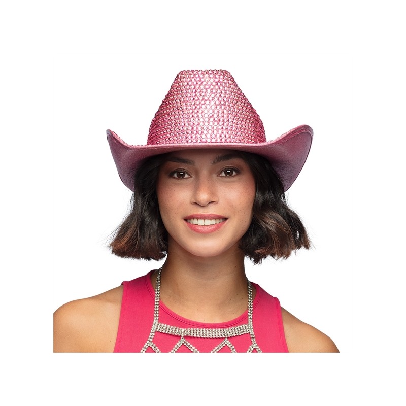 CHAPEAU WESTERN TOMORROW ROSE VIF DISCO FACETTE