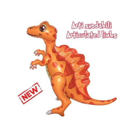 BALLON METALLIQUE DINOSAURE  SPINOSAURO ORANGE 75 CM 