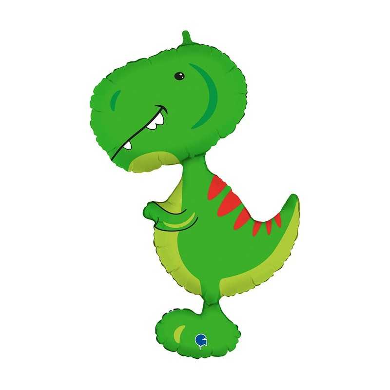 BALLON METALLIQUE DINOSAURE MIGNON VERT T-REX 97 CM 