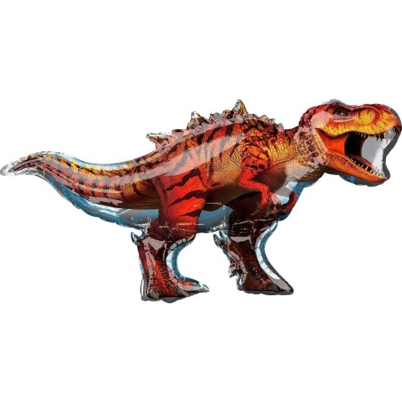 BALLON METALLIQUE DINAUSAURE JURASSIC WORLD MARRON ORANGE 114 X 60 CM 