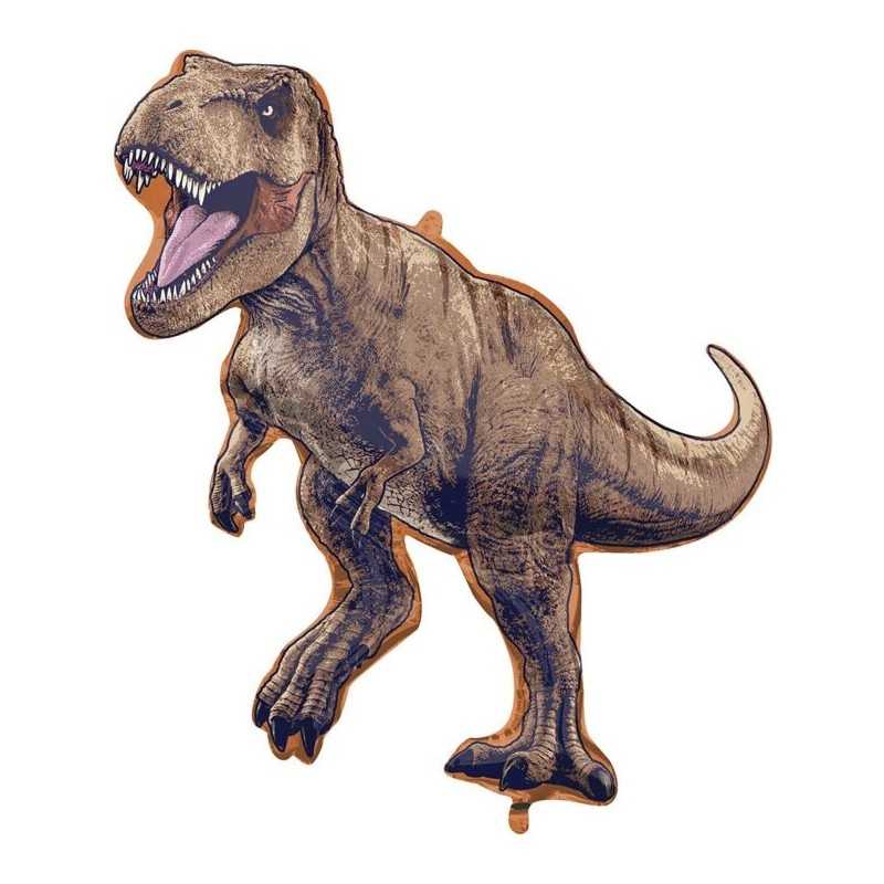BALLON METALLIQUE DINAUSAURE JURASSIC WORLD MARRON 76 X 79 CM