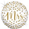 BALLON METALLIQUE ROND MRS AVEC PAILLETTE OR 46 CM  BALLON METALLIQUE ROND MRS AVEC PAILLETTE OR 46 CM