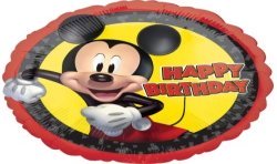 BALLON METALLIQUE ROND MICKEY HAPPY BIRTHDAY 43 CM 