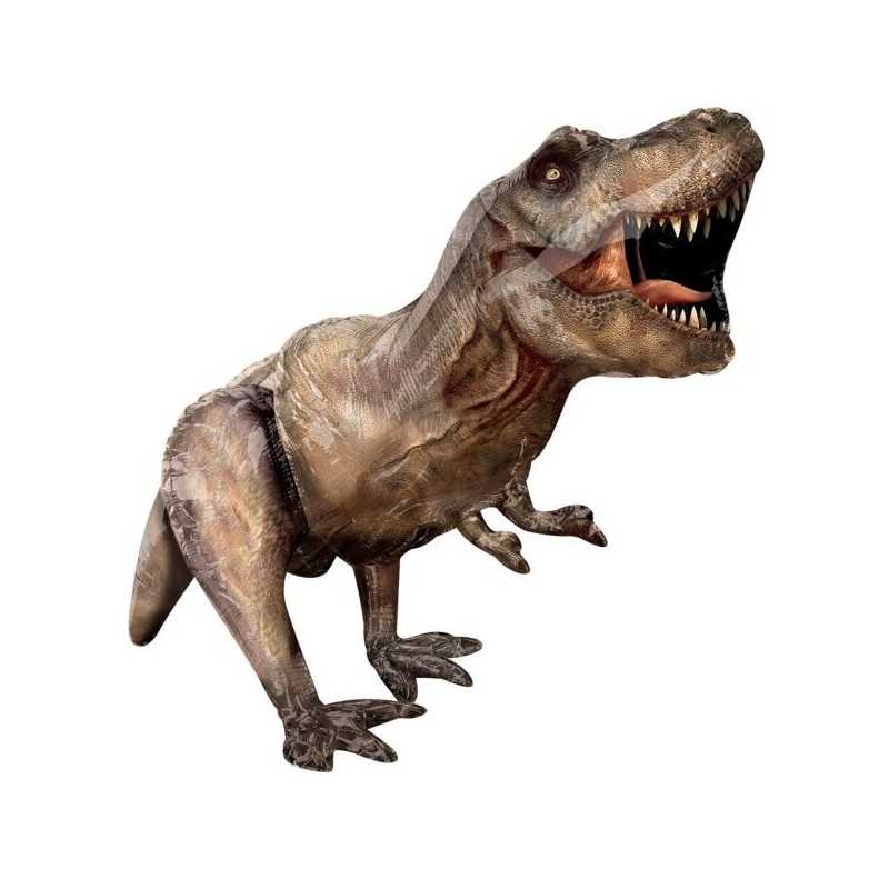 BALLON METALLIQUE DINAUSAURE JURASSIC WORLD MARRON AIR FILLED 71 X 50 CM