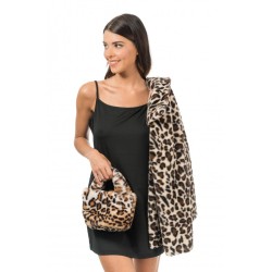 SAC FAUSSE FOURRURE LEOPARD 22CM X 12CM X 22CM