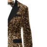 VESTE VELOURS NOIR ET SEQUINS BRONZE TAILLE L