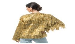 VESTE SCINTILLANTE A FRANGES OR TAILLE M