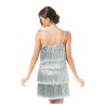 ROBE SCINTILLANTE A FRANGES ARGENT TAILLE M