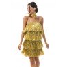 ROBE SCINTILLANTE A FRANGES OR TAILLE S