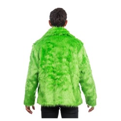 DEGUISEMENT MANTEAU FAUSSE FOURRURE VERT TAILLE L
