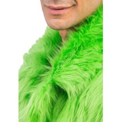 DEGUISEMENT MANTEAU FAUSSE FOURRURE VERT TAILLE L