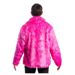 DEGUISEMENT MANTEAU FAUSSE FOURRURE ROSE FUCHSIA TAILLE M