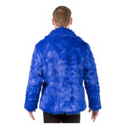 DEGUISEMENT MANTEAU FAUSSE FOURRURE BLEU TAILLE L