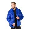 DEGUISEMENT MANTEAU FAUSSE FOURRURE BLEU TAILLE L