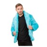 DEGUISEMENT MANTEAU FAUSSE FOURRURE BLEU AQUA TAILLE L