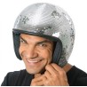 CASQUE BOULE A FACETTES ARGENT  CASQUE BOULE A FACETTES ARGENT