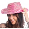 CHAPEAU DE COW BOY ROSE AVEC STRASS