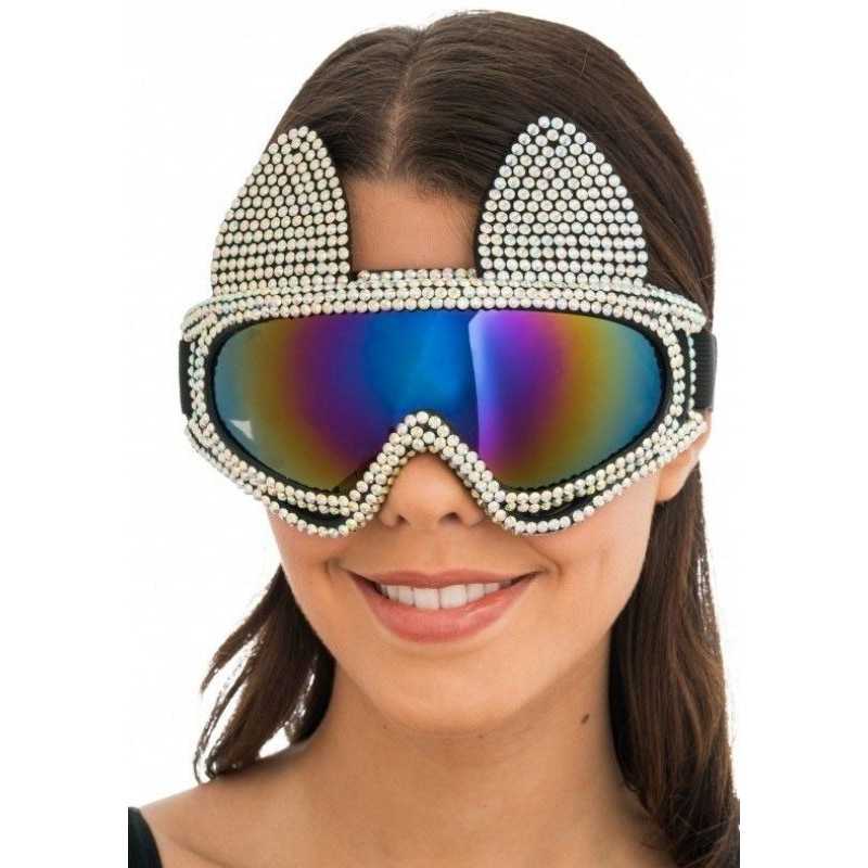 LUNETTES MASQUE DE SKI CHAT AVEC STRASS 