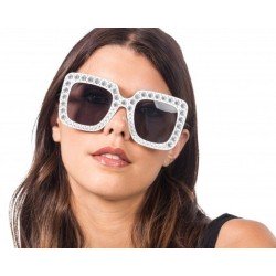 LUNETTES BLANCHES AVEC STRASS 