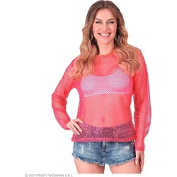 CHEMISE A FILLET ROSE FLUO TAILLE S-M