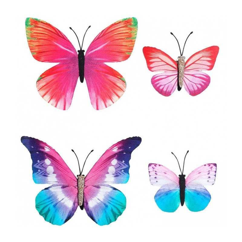 4 PINCES A CHEVEUX PAPILLONS 