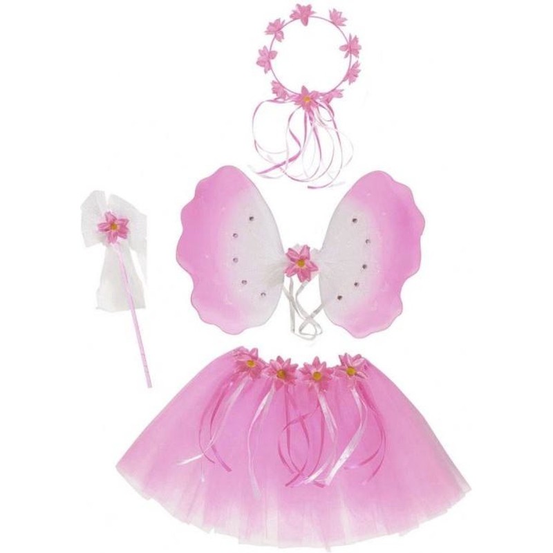 SET DE FLEURS ( TUTU, AILES, BANDEAU ET BAGUETTE )