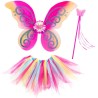 SET DE FEE MULTICOLOR ( TUTU, AILES, BANDEAU ET BAGUETTE )