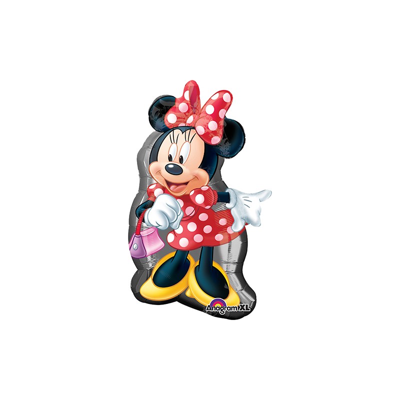 BALLON METALLIQUE MINNIE ROBE ROUGE DISNEY 48 X 81 CM