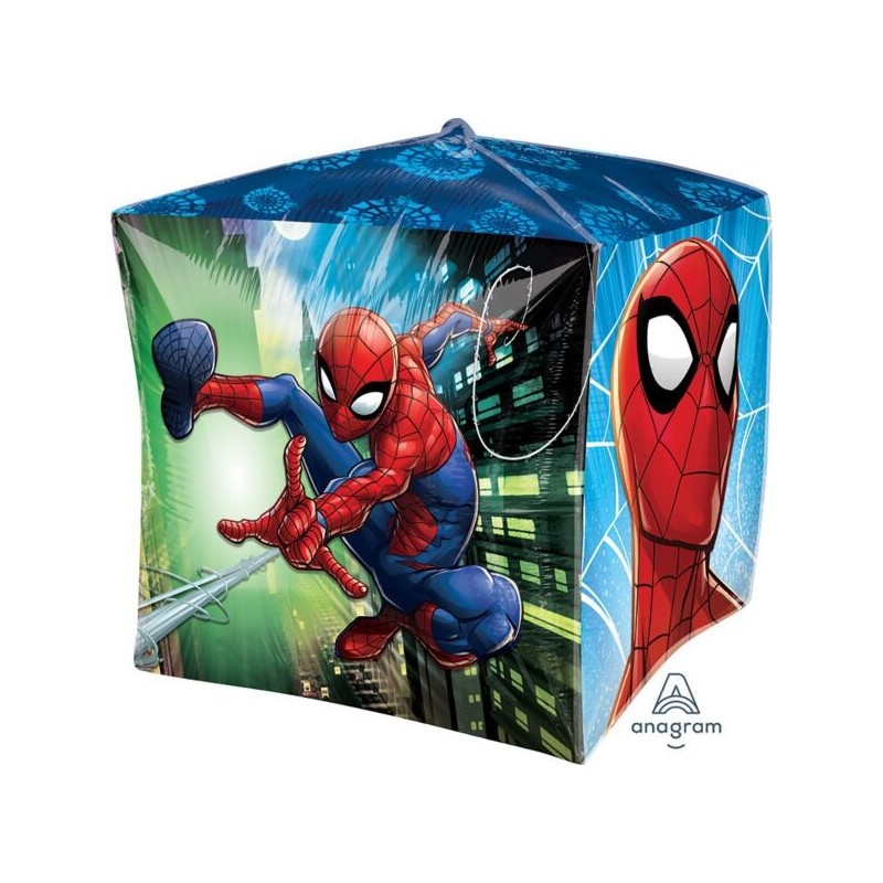 BALLON METALLIQUE CUBEZ SPIDERMAN MARVEL 38 X 38 CM 