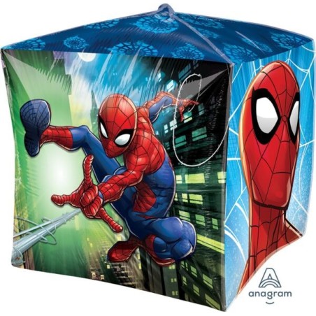 BALLON METALLIQUE CUBEZ SPIDERMAN MARVEL 38 X 38 CM 