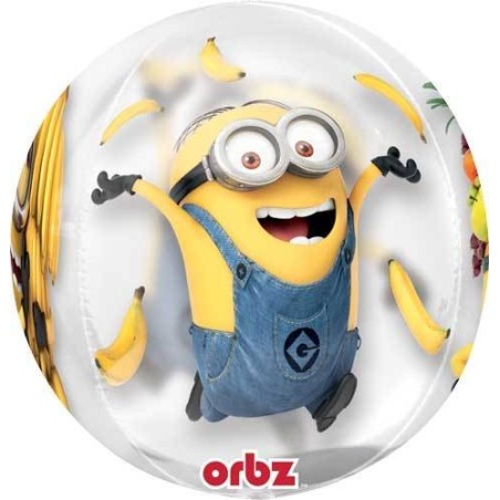BALLON SEE THRU ORBZ MINION DESPICABLE ME 38X40 CM