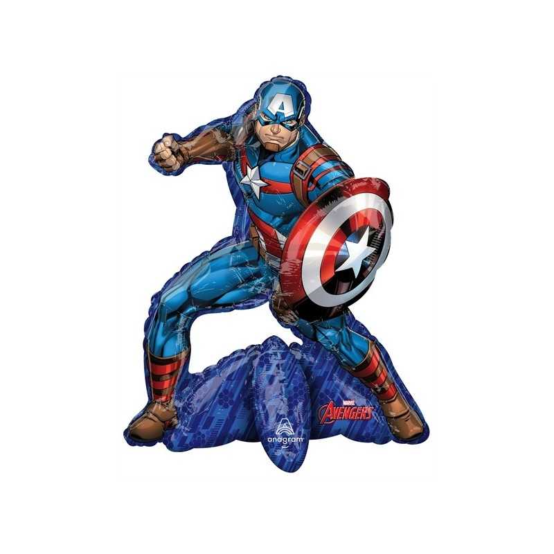 BALLON METALLIQUE AIR-FILLED AVENGERS CAPTAIN AMERICA MARVEL 55 X 66 CM