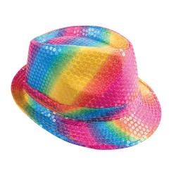 CHAPEAU TISSUS SEQUINS ADULTE BORSALINO MULTICOLORE