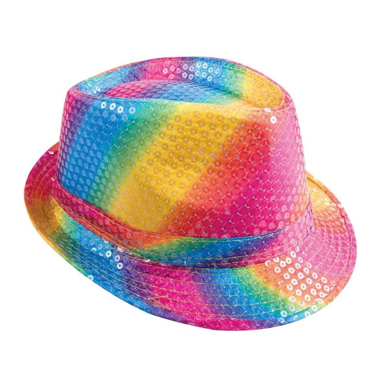 CHAPEAU TISSUS SEQUINS ADULTE BORSALINO MULTICOLORE