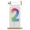 BOUGIE MULTICOLORE CHIFFRE 2