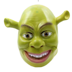 MASQUE SHREK ADULTE LATEX VERT
