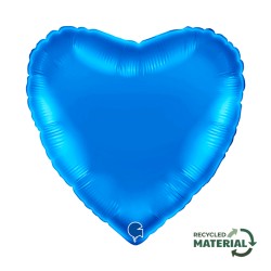 BALLON METALLIQUE COEUR 46 CM BLUE OU BLEU