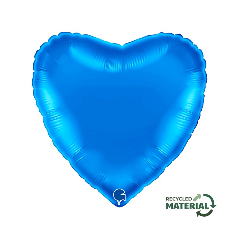 BALLON METALLIQUE COEUR 46 CM BLUE OU BLEU