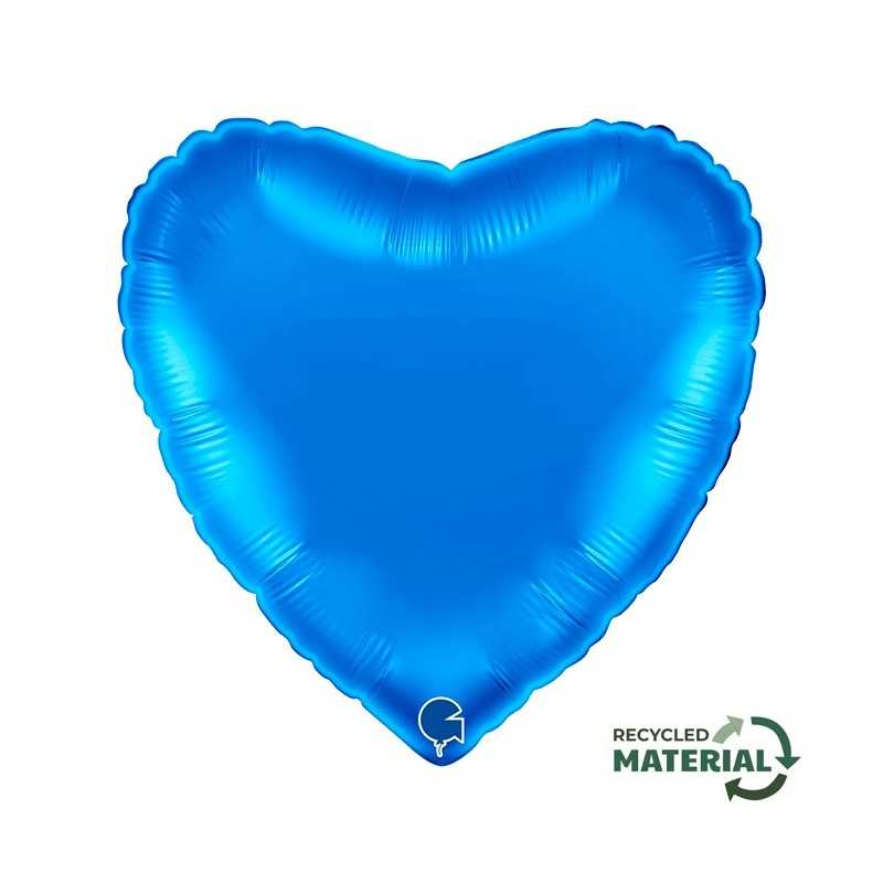 BALLON METALLIQUE COEUR 46 CM BLUE OU BLEU