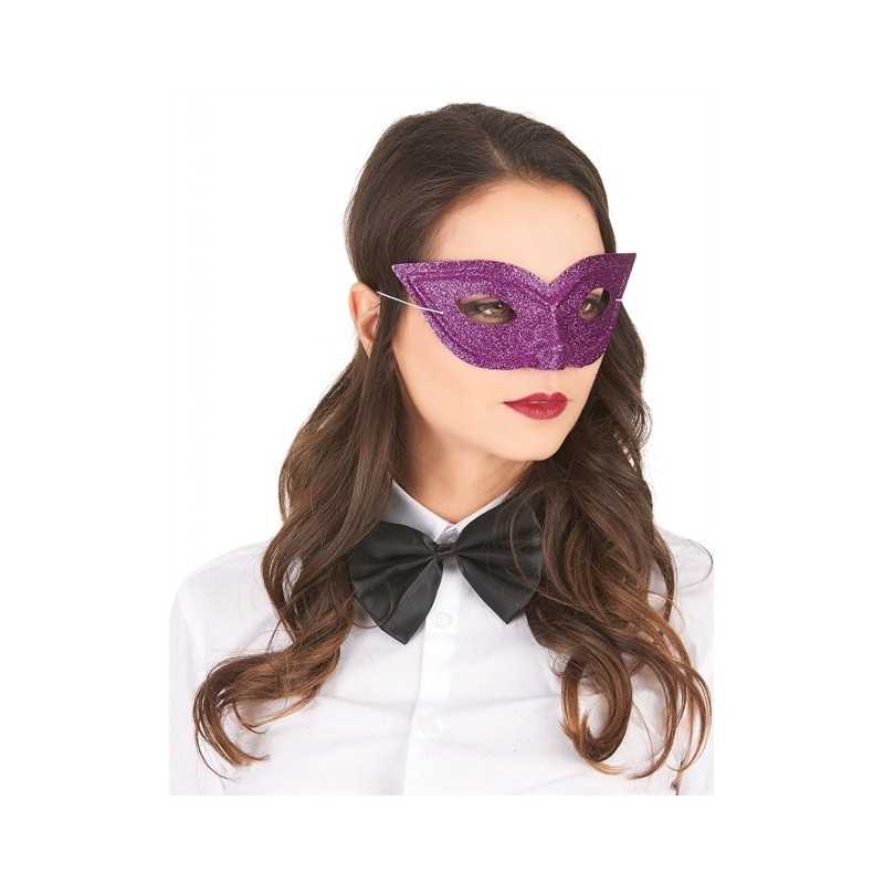 MASQUE LOUP VIOLET AVEC PAILLETTES