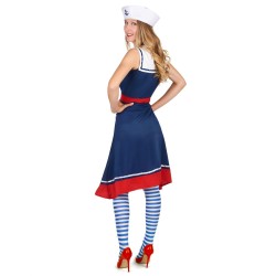 DEGUISEMENT ROBE BLEUE ET ROUGE RETRO FEMME MARINE  TAILLE S