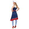 DEGUISEMENT ROBE BLEUE ET ROUGE RETRO FEMME MARINE TAILLE L